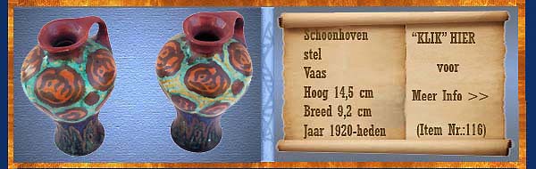 Nr.: 116, Te koop aangeboden sieraardewerk van Schoonhoven