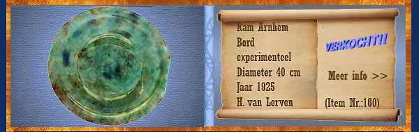 Nr.: 160, Te koop aangeboden sieraardewerk van Ram, Omschrijving: Bord, Diameter 40 cm, Jaar: 1925, Schilder : H. van Lerven 