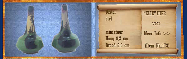 Nr.: 173, Te koop aangeboden sieraardewerk van Distel