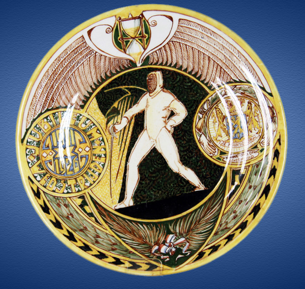 Nr.: 233, Reeds verkocht : sieraardewerk van St Lukas  Plateel Bord, Diameter 24 cm , Jaar 1926 , Schilder onbekend