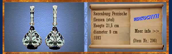 Nr.: 296, Te koop aangeboden sieraardewerk van Rozenburg