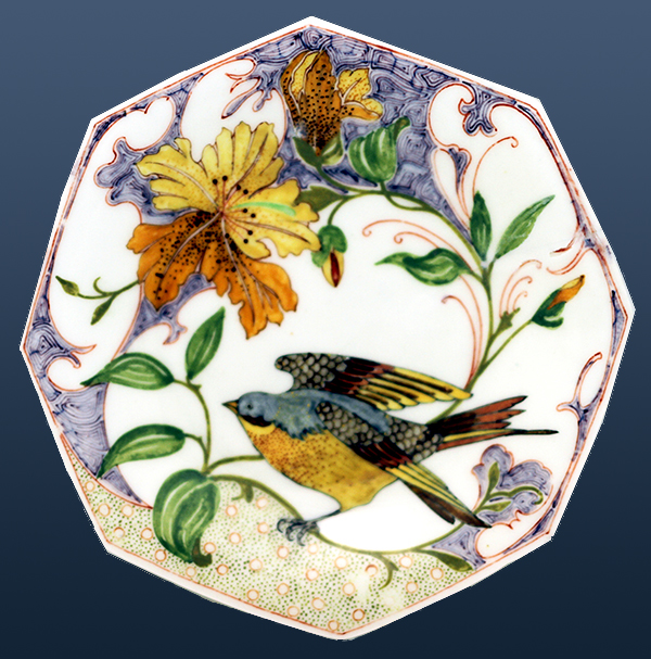 Nr.: 334, Already sold : a Amphora 8 sided eggshell saucer