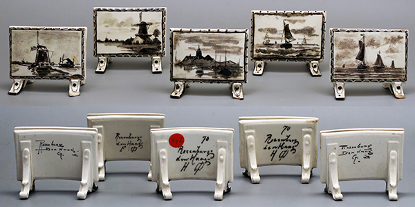 Nr.: 346, Reeds verkocht : 5 stuks Rozenburg menu standaardjes