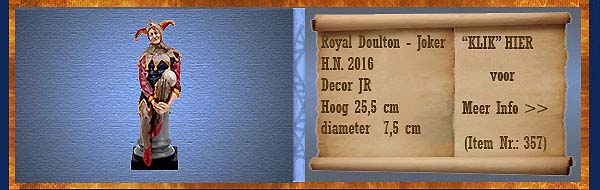 Nr.: 357, Te koop aangeboden sieraardewerk van Royal Doulton, Joker