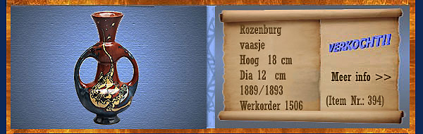 Nr.: 394, Te koop aangeboden sieraardewerk van Rozenburg