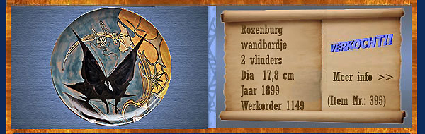 Nr.: 395, Te koop aangeboden sieraardewerk van Rozenburg