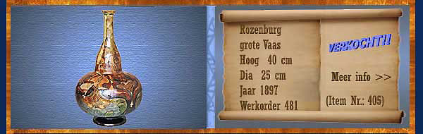 Nr.: 405, Te koop aangeboden sieraardewerk van Rozenburg