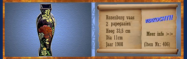 Nr.: 406, Te koop aangeboden sieraardewerk van Rozenburg
