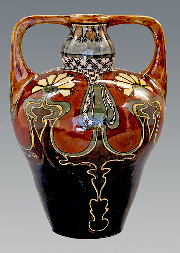 Nr.: 408, Te koop aangeboden Rozenburg Vaas met 2 oren