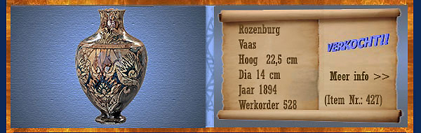 Nr.: 427, Te koop aangeboden sieraardewerk van Rozenburg