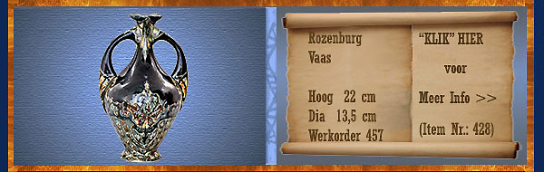 Nr.: 428, Te koop aangeboden sieraardewerk van Rozenburg