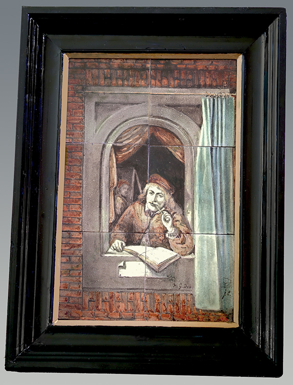 Nr.: 447, Reeds verkocht : een Brantjes 6-pas tegeltableau