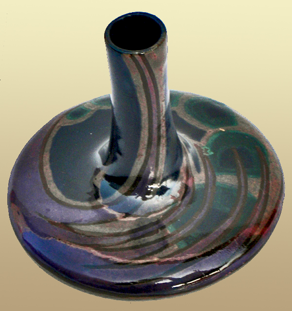 Nr.: 64, On offer decorative pottery made by Distel, Description: Plateel little vase, Height 10,5 cm width 9,3 cm, period: Year 1895-1923, Decorator : unknown, 