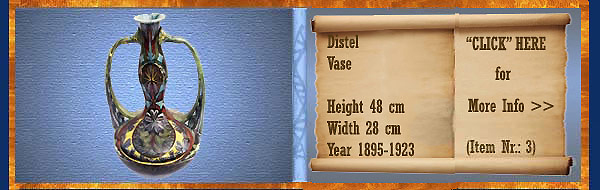 Nr.: 3, On offer decorative pottery of Distel, Description: Plateel Vase, Height 48 cm Width 28 cm, Period: Year 1895-1923, Decorator : Unknown, 