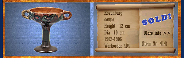 Nr.: 414, On offer decorative pottery of Rozenburg