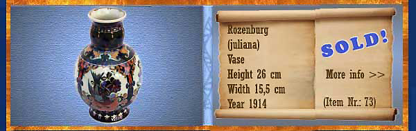 Nr.: 73, On offer decorative pottery of Rozenburg